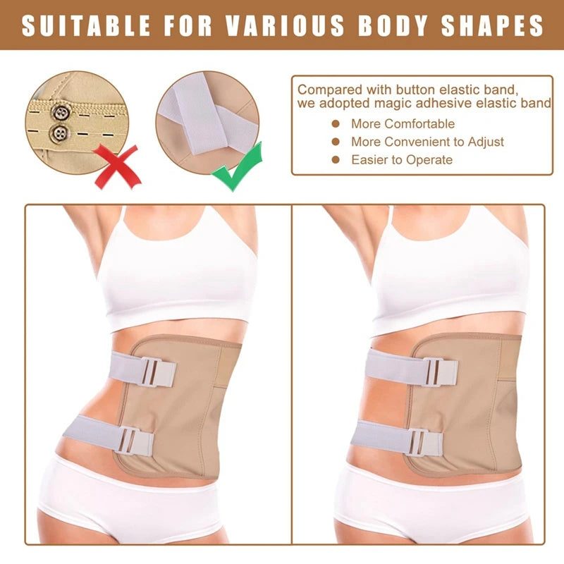 2Pcs Castor Oil Pack Adjustable Leak-Proof Castor Oil Belt Pack With Magic Adhesive Khaki